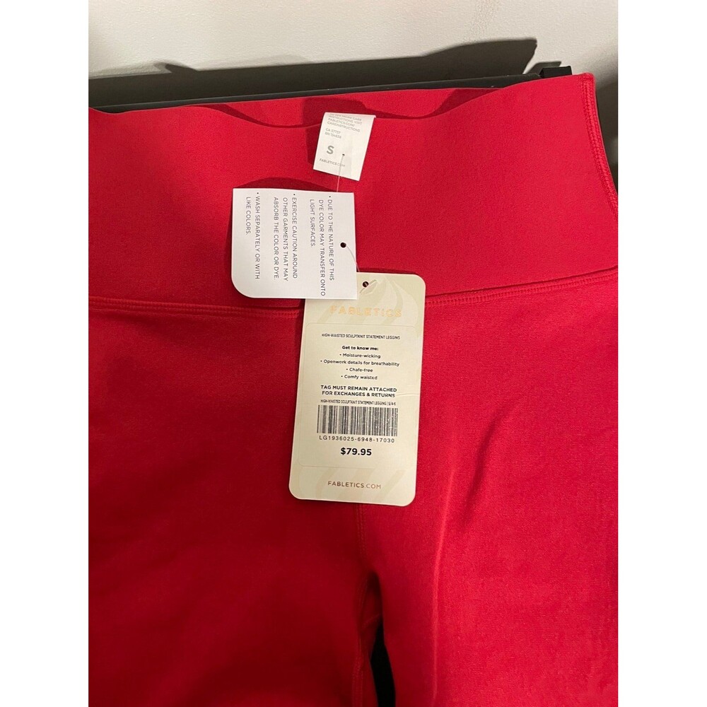 Fabletics High waisted Scuplknit Statement Leggings Size Smal Color Red